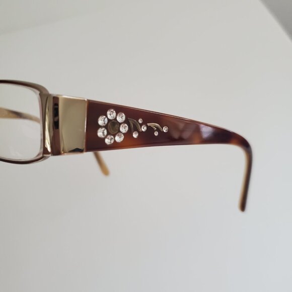 VOGUE Women's Eyewear Frames Gold & Tortoise Floral Rect. VO 3691B 50-15-135 - Picture 4 of 12